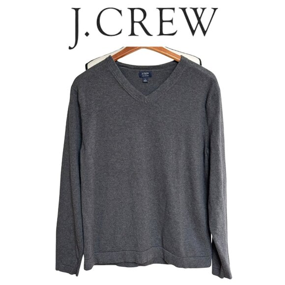 J.CREW Classic V-Neck Sweater Charcoal Gray Men’s Minimalist Everyday Style - Picture 1 of 10
